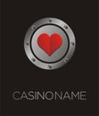 Hearts casino poster, backdrop, plakat, background, banner Royalty Free Stock Photo