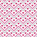 Hearts chevron seamless patterns