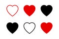 Hearts collection icons. Heart and Like icons. Concept of love. Love symbols. Set of hearts in trendy simple flat and line design