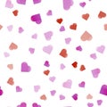 Hearts Colorful abstract seamless pattern. Overlapping colors.Seamless valentine pattern.Vector ilustration