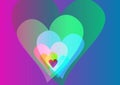 Colorful Hearts Background