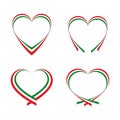 Hearts with the colors of the Italian flag Royalty Free Stock Photo