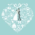 Hearts composition.Design with Wedding clothers