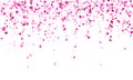 Hearts confetti flying vector background graphic design.