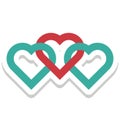 Hearts, connected Vector Icon editable