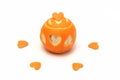 Hearts cut from ripe orange Royalty Free Stock Photo
