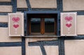 Hearts decorated windows shutter