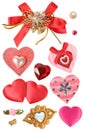 Hearts and decorative elements