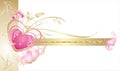 Hearts. Decorative frame. Wedding card Royalty Free Stock Photo