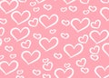 Hearts Design Background. Greeting Card Valentine Day. Vector illustration. Heart pattern. Falling Confetti. EPS 10. Royalty Free Stock Photo