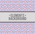 Hearts diamonds background elements design