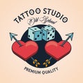 Hearts and dices tattoo studio image artistic