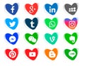 Collection of popular social media icons on a white background