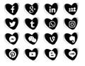 Collection of popular social media icons on a white background