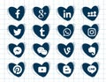 Collection of popular social media icons on a white background