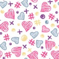 Hearts elements seamless pattern. 14 february. Valentine Day backdrop