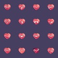 Hearts emoji collection flat icons set