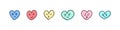 Hearts emoji. Doodle heart on transparent background. Flat style. Trendy design. Vector illustration Royalty Free Stock Photo