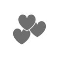 Hearts, favorite, feedback grey icon. Isolated on white background Royalty Free Stock Photo