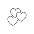 Hearts, favorite, feedback line icon. Royalty Free Stock Photo