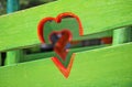 Hearts on fence Royalty Free Stock Photo