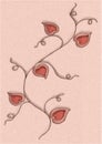 Hearts Flower Vine Drawing