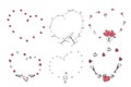 Hearts of flowers, butterflies cake rings champagne sweets and cakes Royalty Free Stock Photo