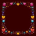 Hearts and flowers frame