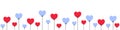Hearts flying on white background. Vector symbols of love for Happy Women`s, Mother`s, Valentine`s Day, birthday greeting card Royalty Free Stock Photo
