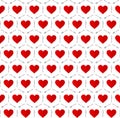 Hearts with fork, spoon and knife cutlery seamless pattern