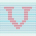 Hearts forming the letter v. Vector illustration decorative design Royalty Free Stock Photo