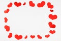 Hearts frame made of small red hearts Royalty Free Stock Photo