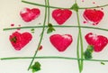 Hearts in a grid