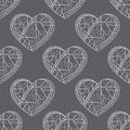 Hearts hand drawn vector seamless pattern. Valentines day background. Love texture for surface design, textile, wrapping paper,
