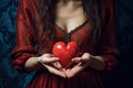 Hearts in hands symbolic gesture of affection Heart in woman hands Love giving, care, health, protection Royalty Free Stock Photo