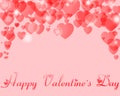 Valentine`s day drawing with radiance and hearts Royalty Free Stock Photo