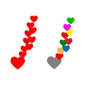 Hearts icon set.Vector and flat style Colorful heart. Royalty Free Stock Photo