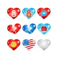 Hearts icons set Royalty Free Stock Photo