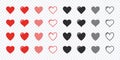 Hearts icons set. Red and black hearts icons. Vector scalable graphics Royalty Free Stock Photo