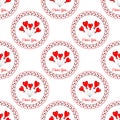 Hearts and the inscription I love you. Vector seamless pattern with balloons