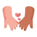 hearts with interracial hands