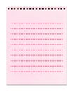 Hearts - lined pink spiral notebook,