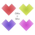 Hearts love valentine object, polygon isolated