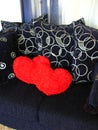 Hearts on Loveseat Royalty Free Stock Photo