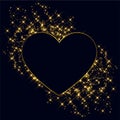 Hearts made with golden sparkles background