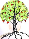 Hearts magic tree love illustration