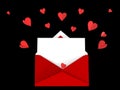 Hearts mail space for your text love letter background isolated - 3d rendering Royalty Free Stock Photo