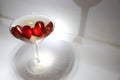 Hearts in a martini glass Royalty Free Stock Photo