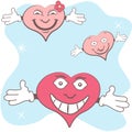 Hearts with open hands Royalty Free Stock Photo