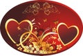 Hearts in an oval Royalty Free Stock Photo